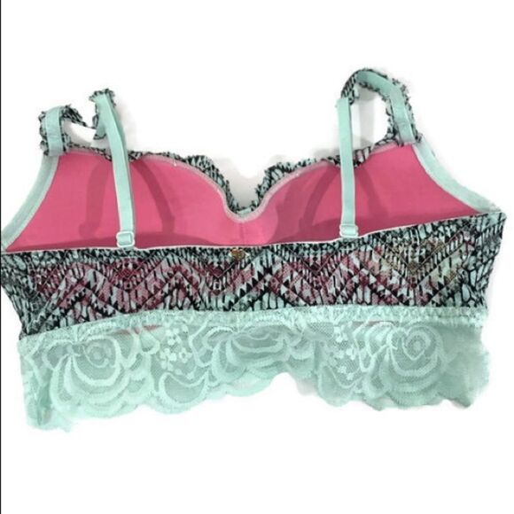 Victoria’s Secret Pink push up padded lace bralette longline bra Xsmall - Picture 3 of 3